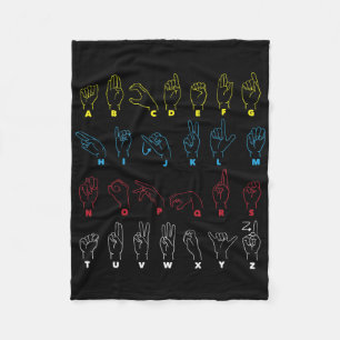 Asl Alphabet Teacher American Sing Language Asl Ch Fleece Blanket
