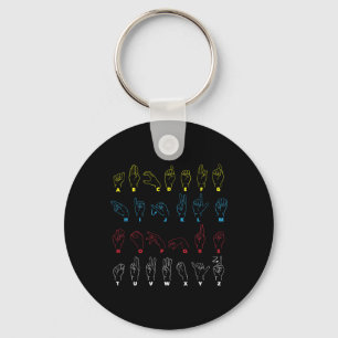 ASL Alphabet Teacher American Sing Language ASL Ch Keychain