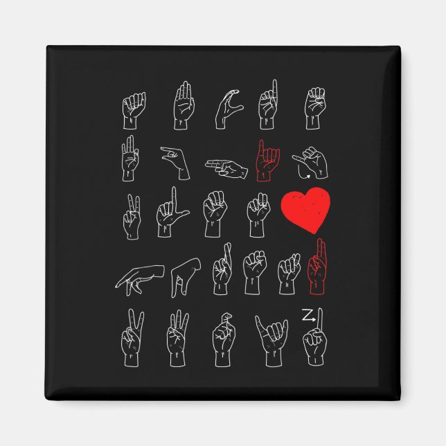 ASL Alphabet Teacher American Sing Language ASL Ch Magnet (Front)