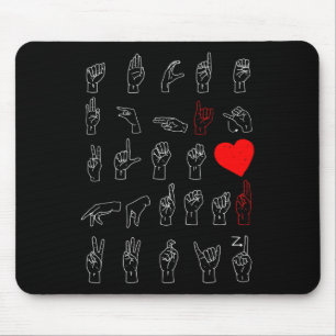 Asl Alphabet Teacher American Sing Language Asl Ch Mouse Pad
