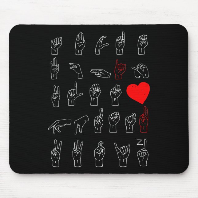 Asl Alphabet Teacher American Sing Language Asl Ch Mouse Pad (Front)
