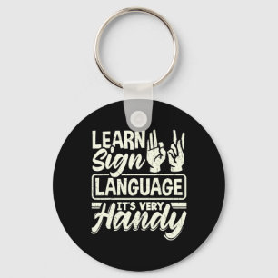 Asl Alphabet Teacher American Sing Language Its Ve Keychain
