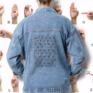 ASL American Sign Language Alpabet Bleu