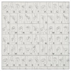ASL American Sign Language Alphabet Pattern Fabric