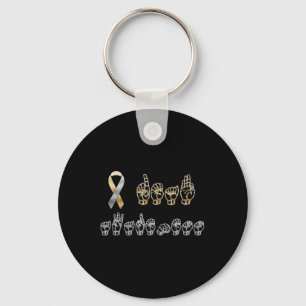 Asl American Sign Language Deaf Awareness Keychain