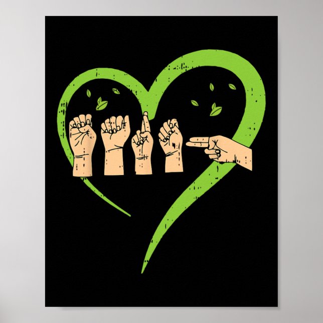 Asl American Sign Language Earth Day Environmental (Front)