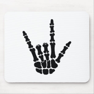 Asl American Sign Language I Love You Skeleton Han Mouse Pad