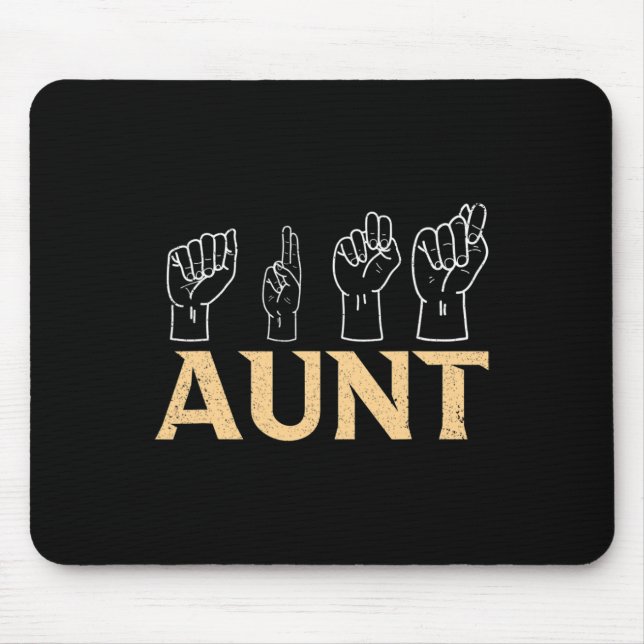 Asl American Sign Language Interpreter Deaf Awaren Mouse Pad (Front)