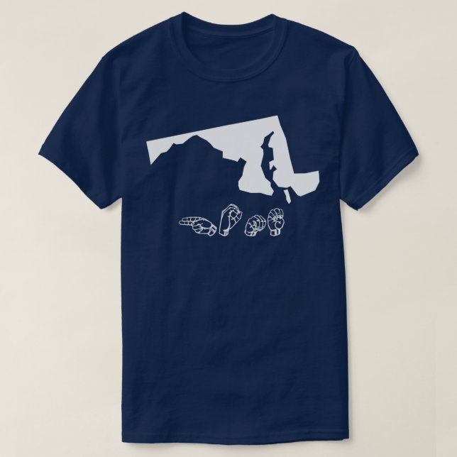 ASL American Sign Language Maryland T T-Shirt (Design Front)