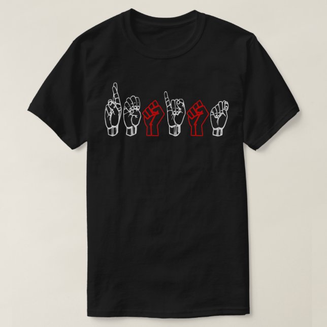ASL American Sign Language Resist T-Shirt (Design Front)