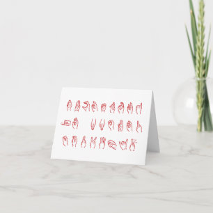 ASL aucun L lettres rouges pour la carte de Noël