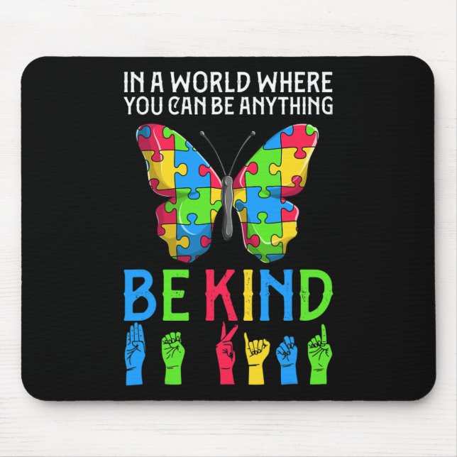 ASL Be Kind s1 ASL American Sign Language Mouse Pad (Front)