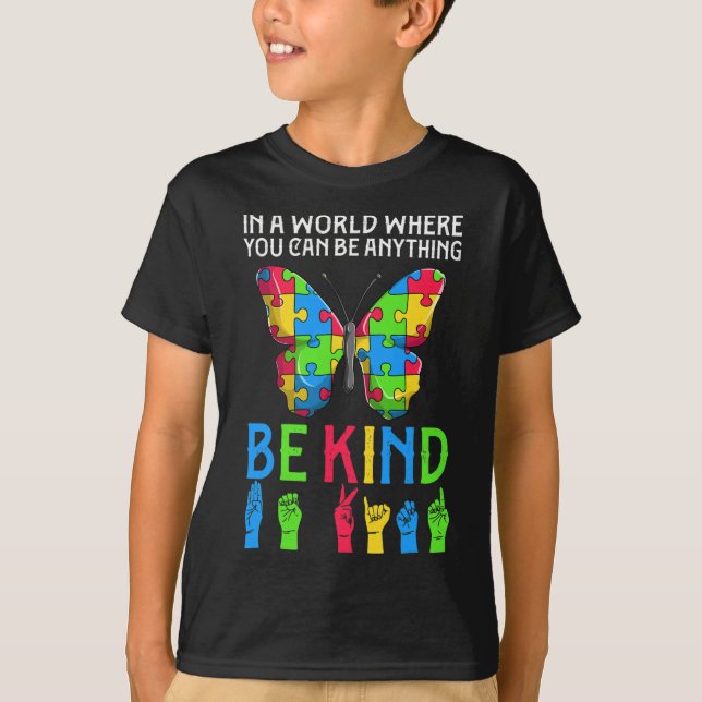 ASL Be Kind s1 ASL American Sign Language T-Shirt (Front)