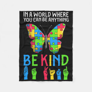 Asl Be Kind S1 Fleece Blanket