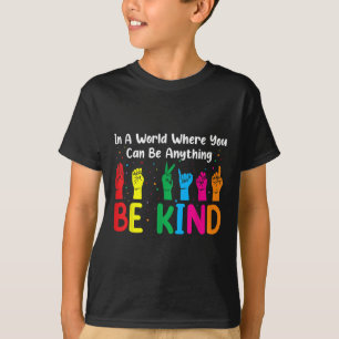 Asl Be Kind S Women Men, Autism Awareness Boy Kid T-Shirt