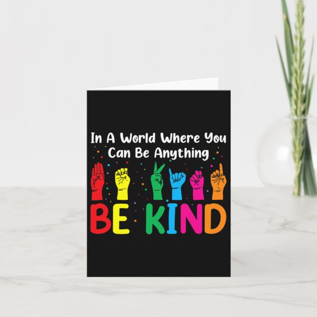 Asl Be Kind S Women Men  Card (Front)