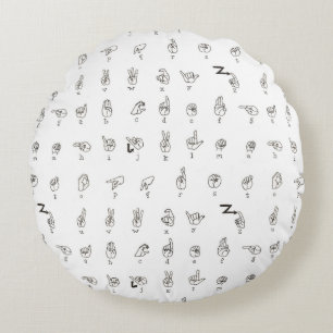 ASL Chart Round Pillow