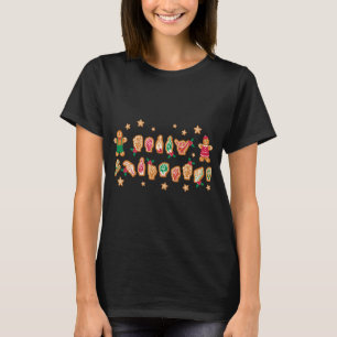 ASL Christmas American Sign Language Gingerbread H T-Shirt