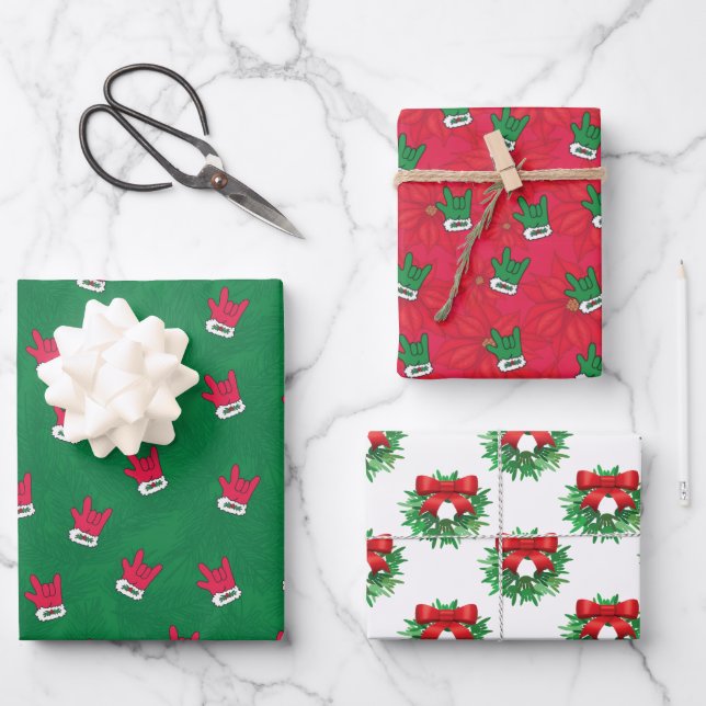 ASL Christmas gift wrap paper (Front)