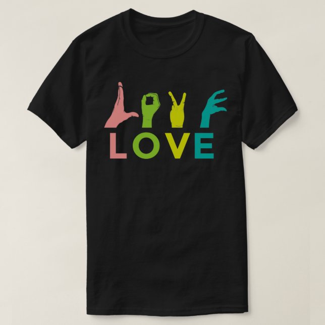 ASL Class Sign Language Fun Healthy Valentines Day T-Shirt (Design Front)