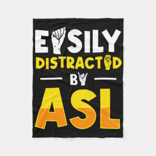 Asl Deaf Awareness And Sign Language 3 Fleece Blanket