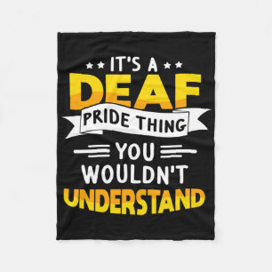 Asl Deaf Awareness Hearing Loss And Sign Language  Fleece Blanket