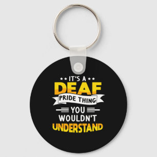 ASL Deaf Awareness Hearing Loss and Sign Language  Keychain