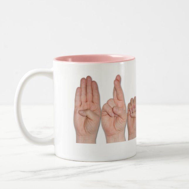 ASL Fingerorthographié Nom Coffee Mug (Gauche)