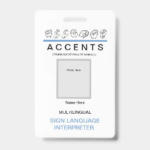 ASL Fingerspelled Professional ID Badge