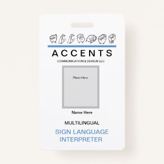 ASL Fingerspelled Professional ID Badge