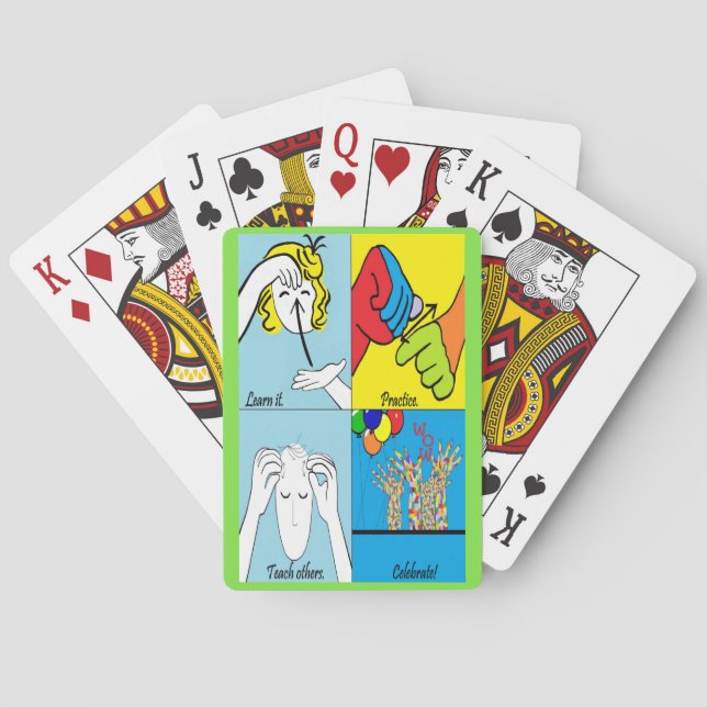 ASL Four Steps to Success Playing Cards (Back)