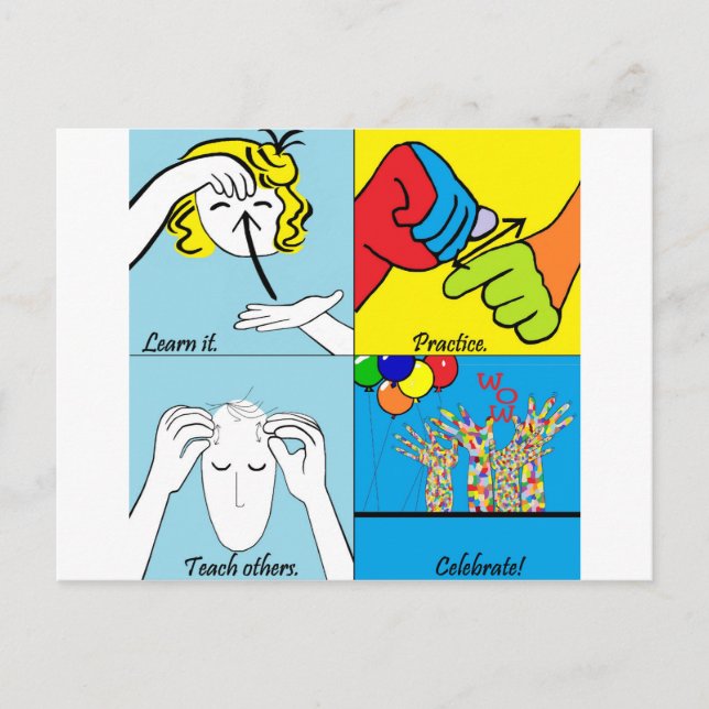 ASL Four Steps to Success Postcard (Front)