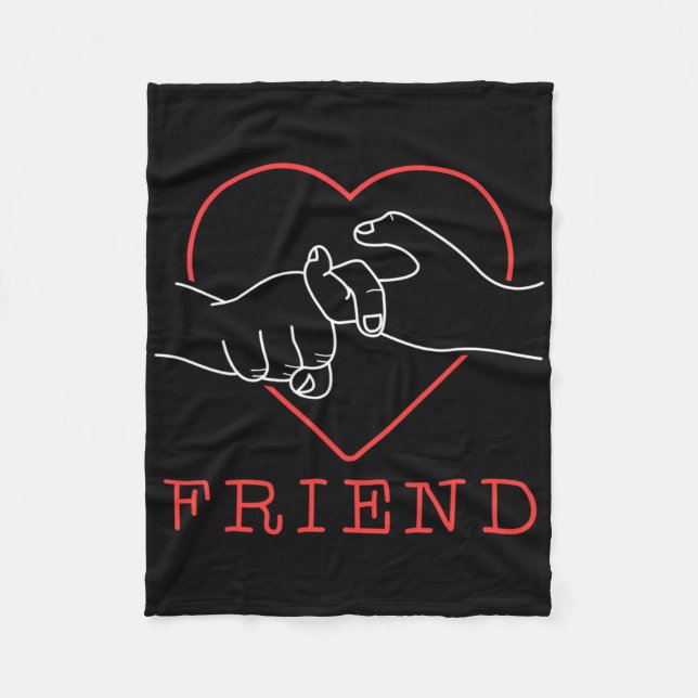 Asl Friend Cute Language Pride Deaf Awareness  Fleece Blanket (Front)