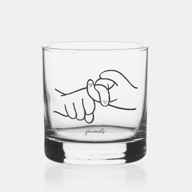 ASL Friends Rocks Glass – Cheers to Connection (Front)
