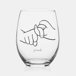 ASL Friends Sign Stemless Wine Glass