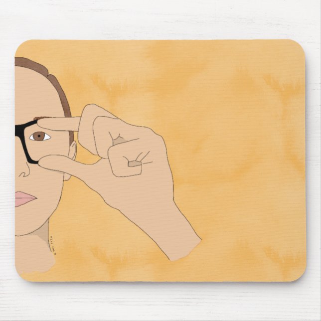 ASL Glasses Mouse Pad (Front)