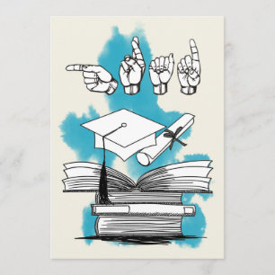 ASL Grad Invitation with Grad Finger Speak