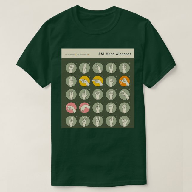 ASL HAND ALPHABE T-Shirt (Design Front)