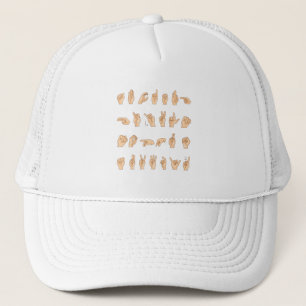ASL Hand American Sign Language Gift Trucker Hat