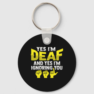 ASL Hand Gesture Deaf Hearing Loss Awareness 11 Keychain