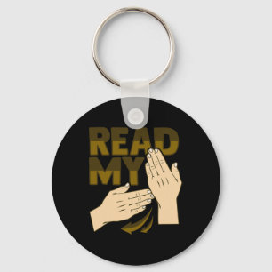Asl Hand Gesture Deaf Hearing Loss Awareness 12  Keychain
