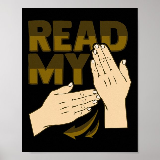 ASL Hand Gesture Deaf Hearing Loss Awareness 12 Poster (Front)