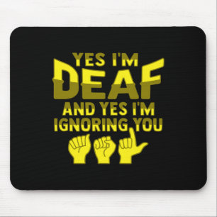 ASL Hand Gesture Deaf Hearing Loss Awareness 1 Mouse Pad