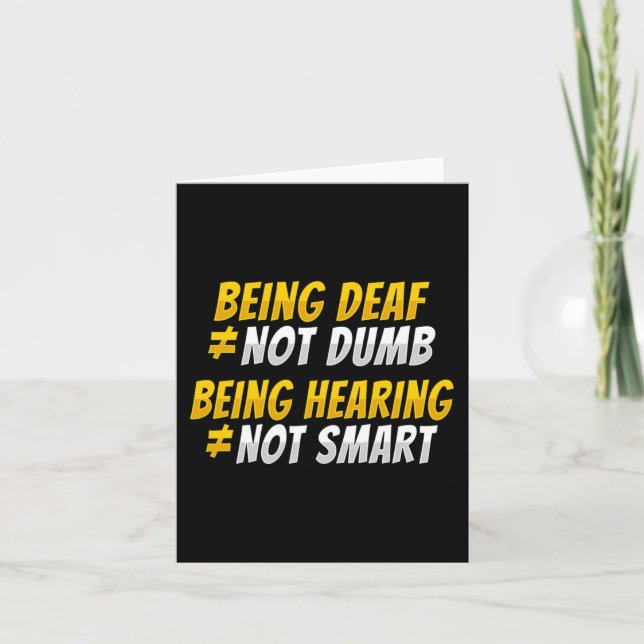 ASL Hand Gesture Deaf Hearing Loss Awareness 2 Card (Front)