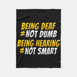 Asl Hand Gesture Deaf Hearing Loss Awareness 2 Fleece Blanket