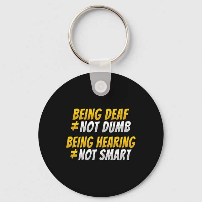 Asl Hand Gesture Deaf Hearing Loss Awareness 2  Keychain (Front)