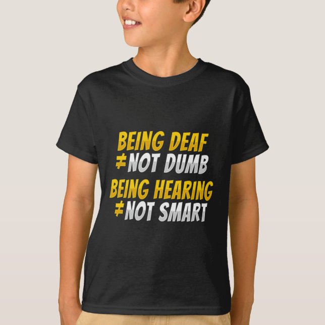 Asl Hand Gesture Deaf Hearing Loss Awareness 2  T-Shirt (Front)