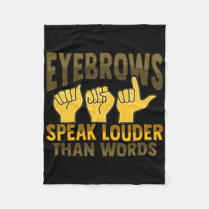 Asl Hand Gesture Deaf Hearing Loss Awareness 5 Fleece Blanket