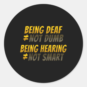 Asl Hand Gesture Deaf Hearing Loss Awareness 6  Classic Round Sticker