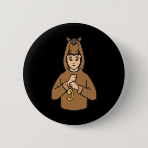Asl Hand Gesture Deaf Hearing Loss Awareness Boy 2 Inch Round Button